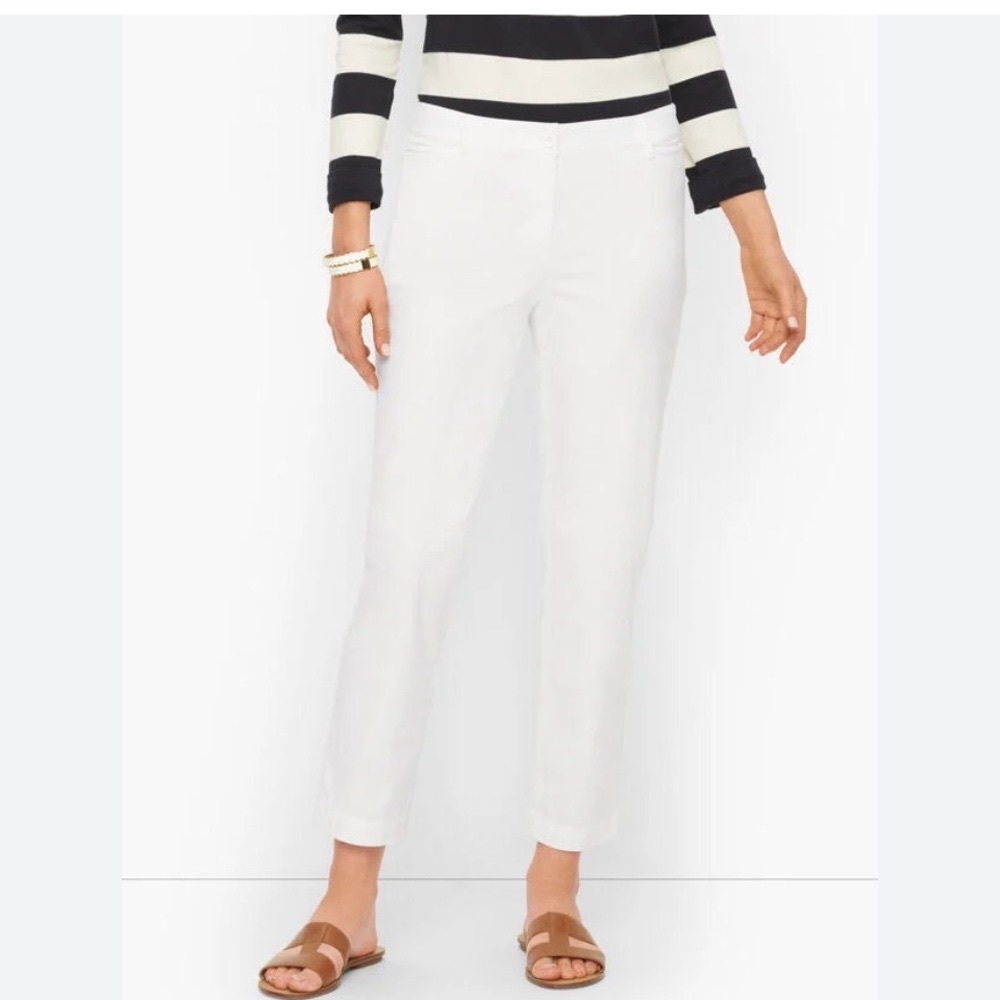 TALBOTS Heritage White High Rise Ankle Pants 14 NWOT